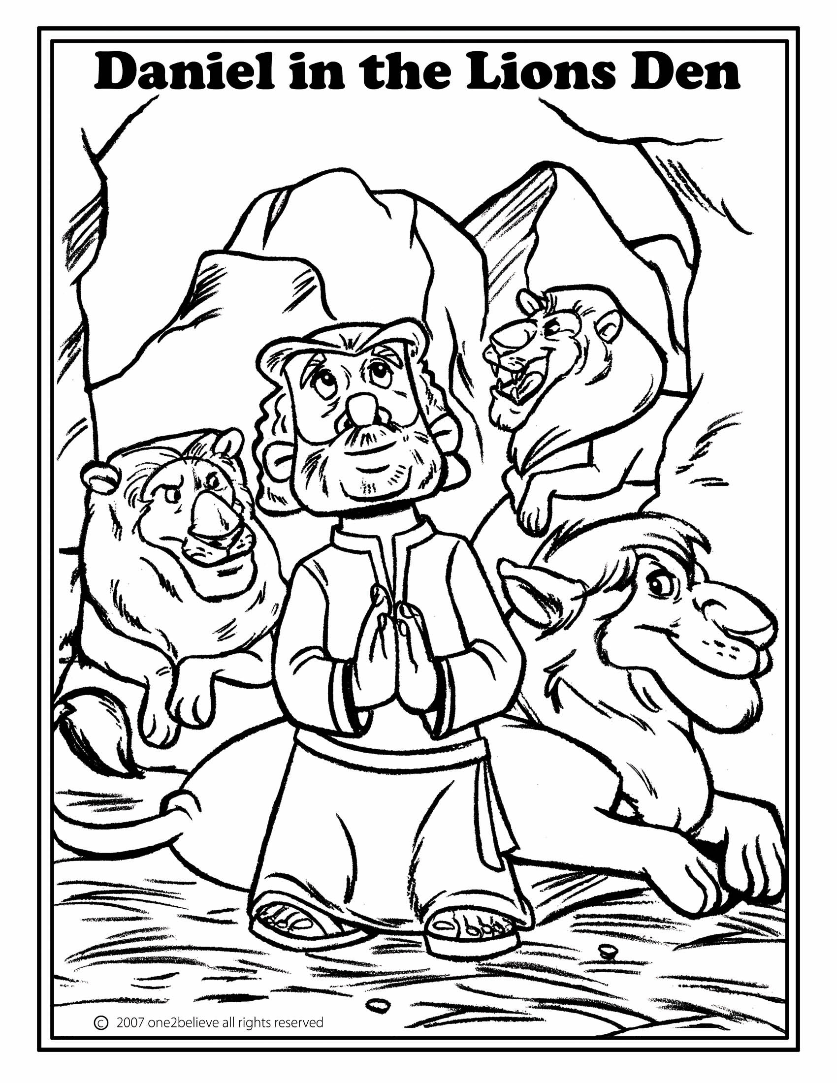 david and the lions den coloring pages - photo #11