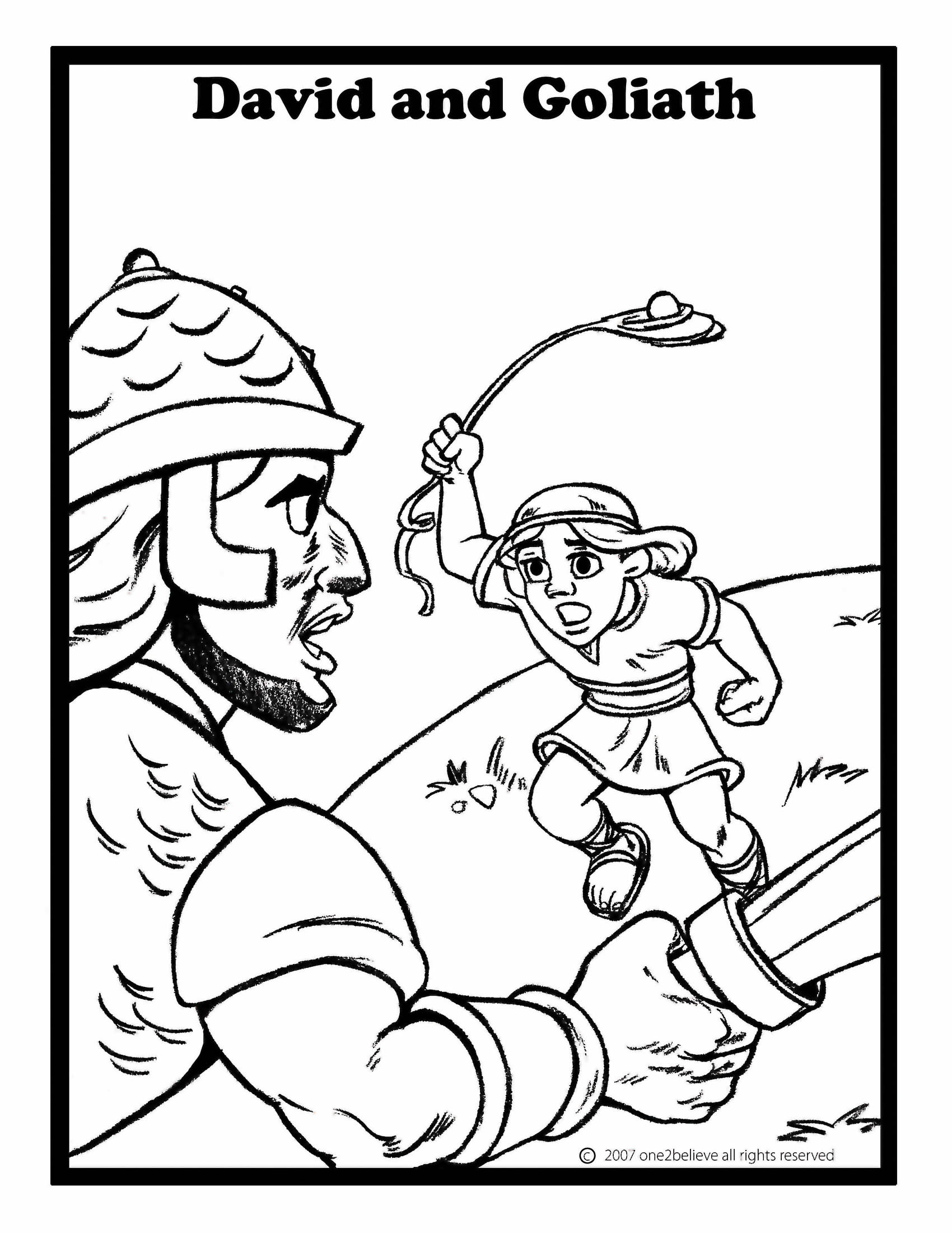 David And Goliath Coloring Pages - Kidsuki